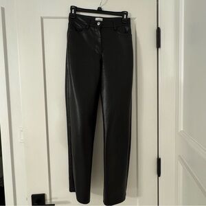 Aritzia Straight Leather Black Pants - Wilfred Size 0